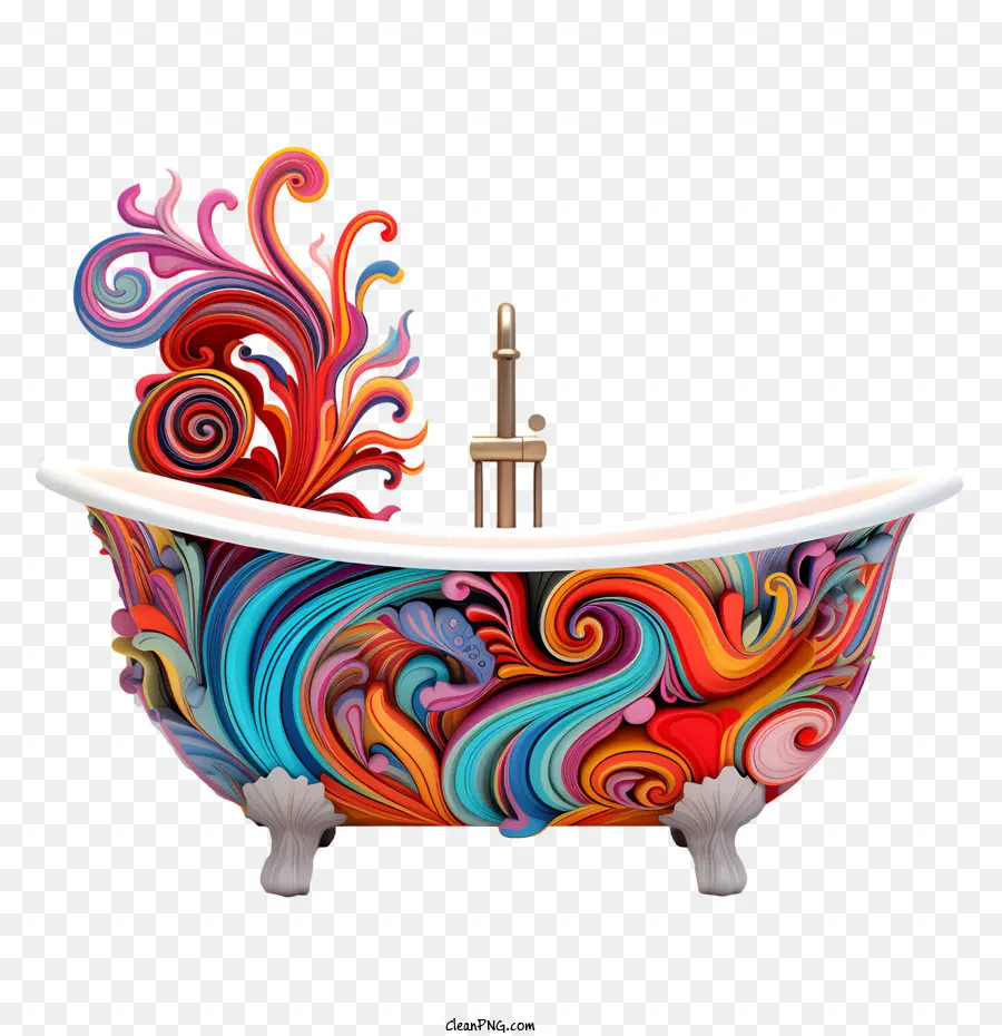 Día De Fiesta En La Bañera，Bañera Colorida PNG