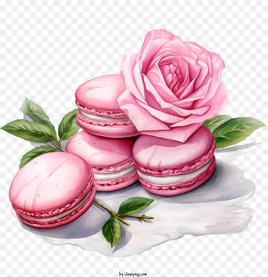 Día Del Macarrón，Macarrones Y Rosa PNG