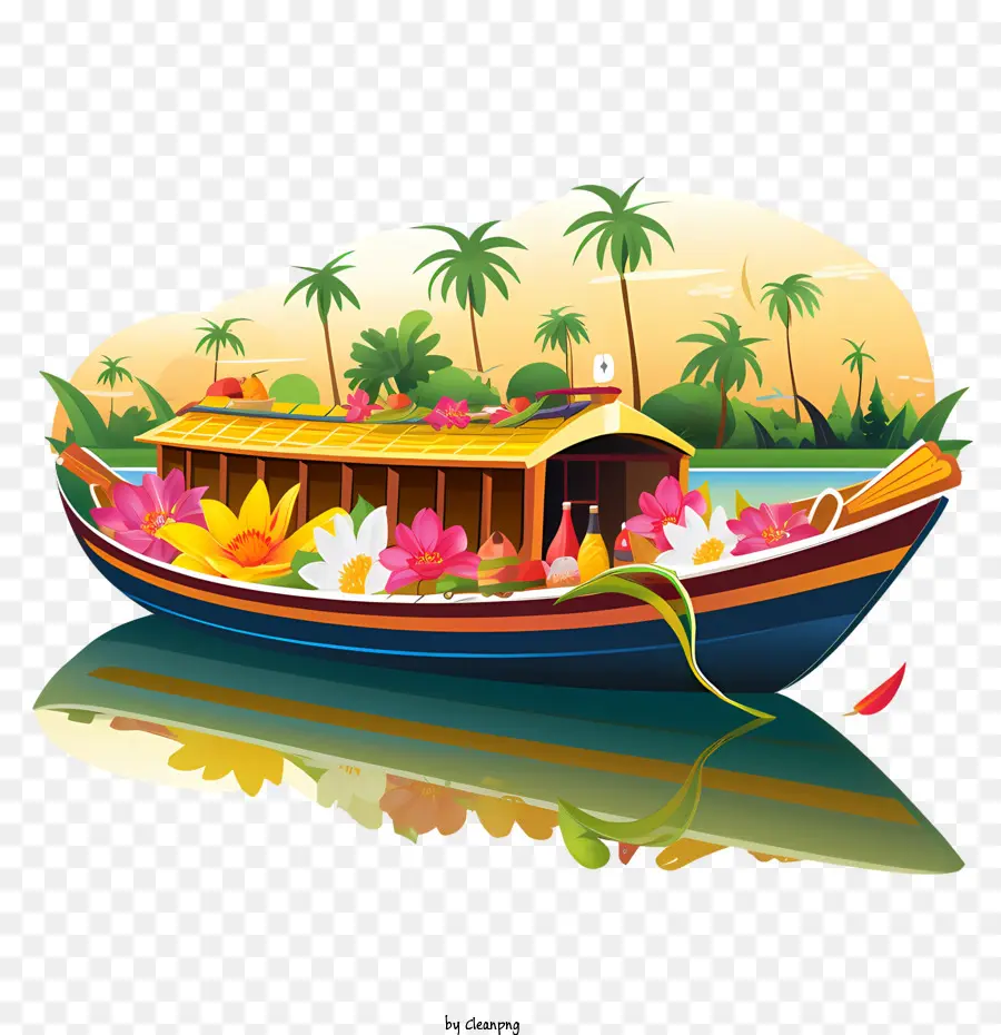 Barco Onam，Casa Flotante PNG