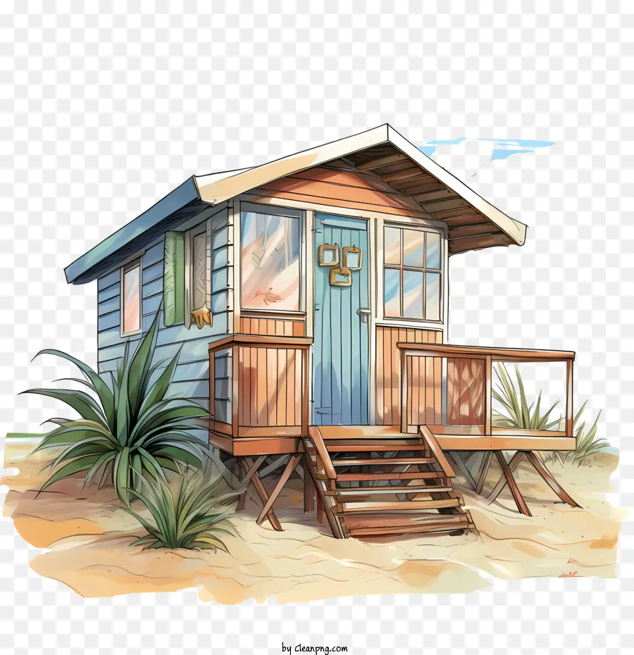 Cabaña En La Playa，Casa Azul PNG