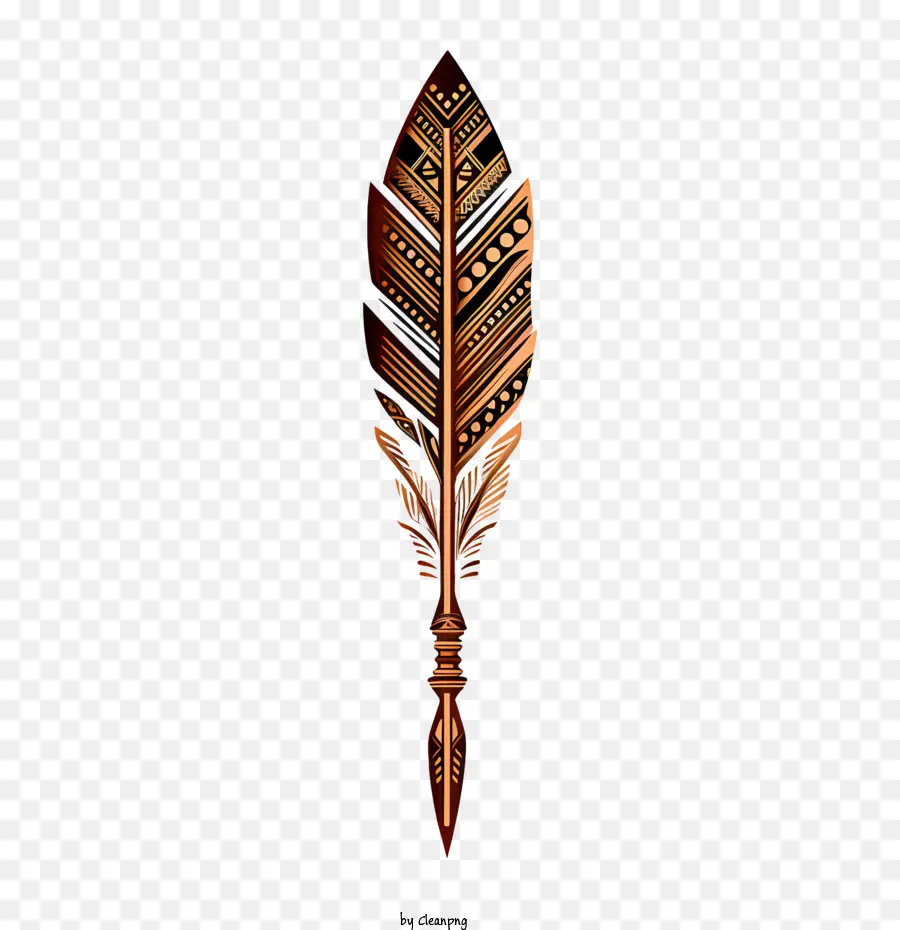 Flecha De Madera Tribal India，Pluma PNG