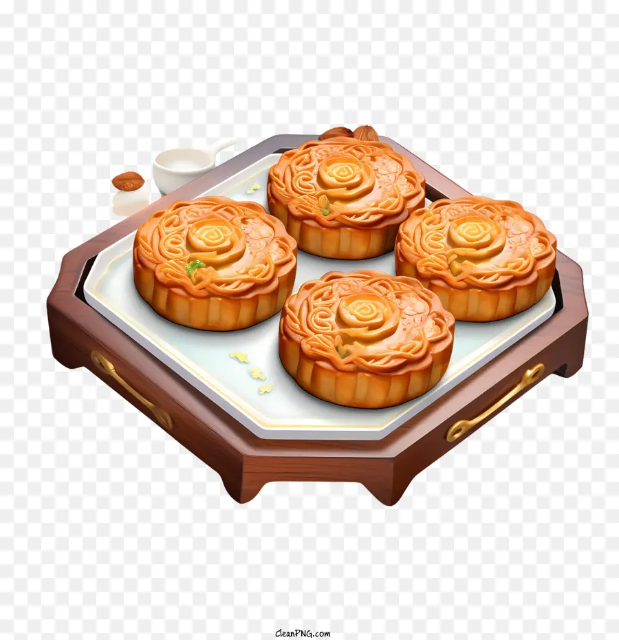 Mooncake，Pasteles PNG