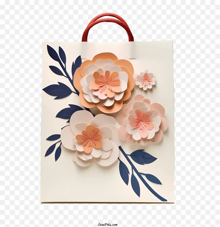 Bolsa De Papel，Flores PNG