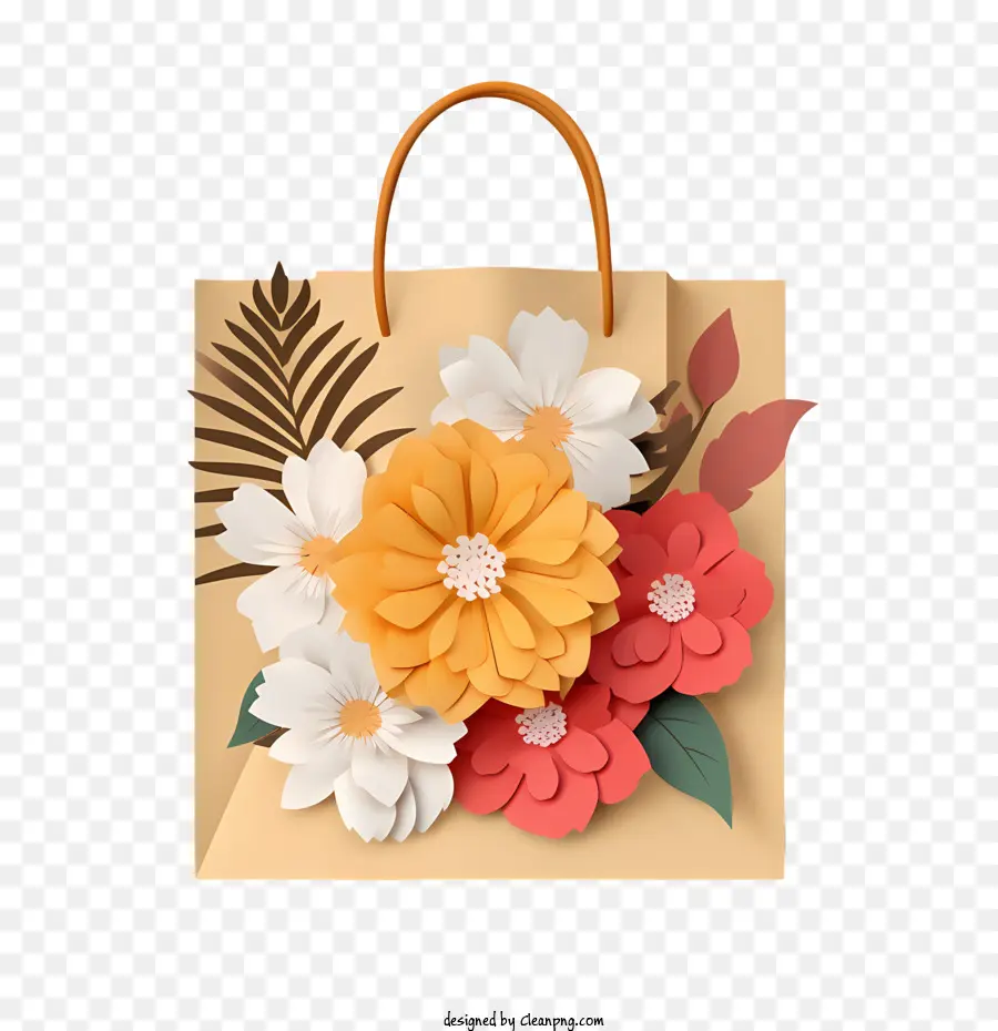 Bolsa De Papel，Ramo Floral PNG