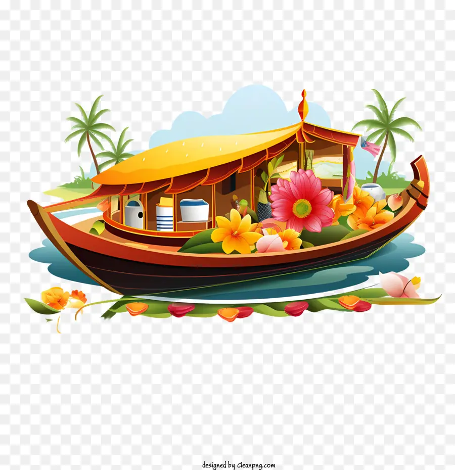 Barco Onam，Casa Flotante PNG