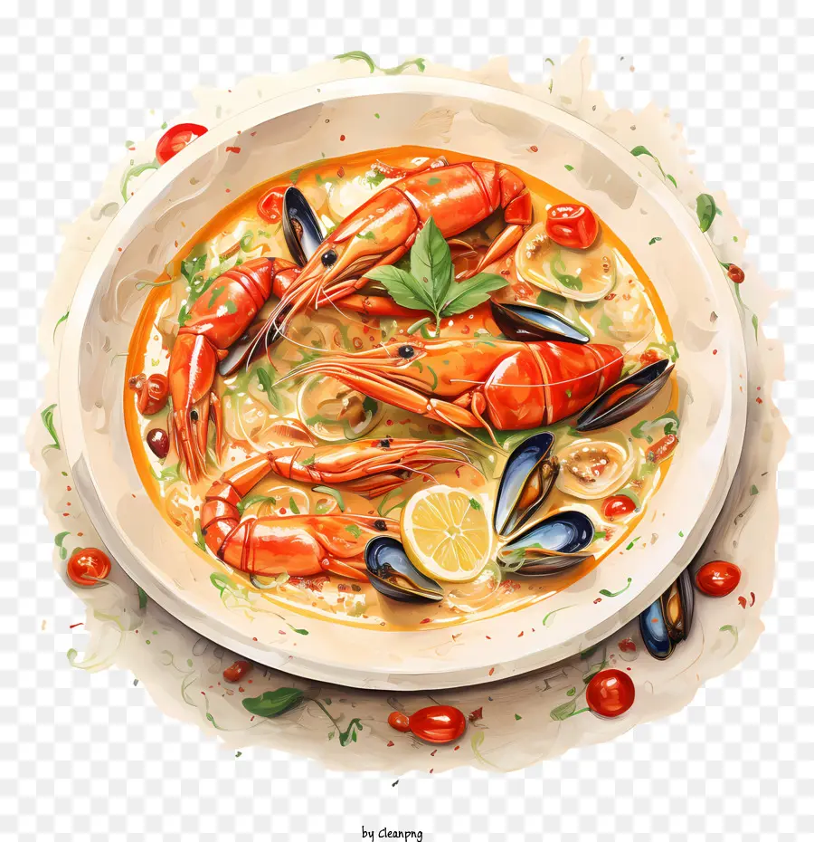 Día Nacional De La Bisque De Mariscos，Plato De Mariscos PNG