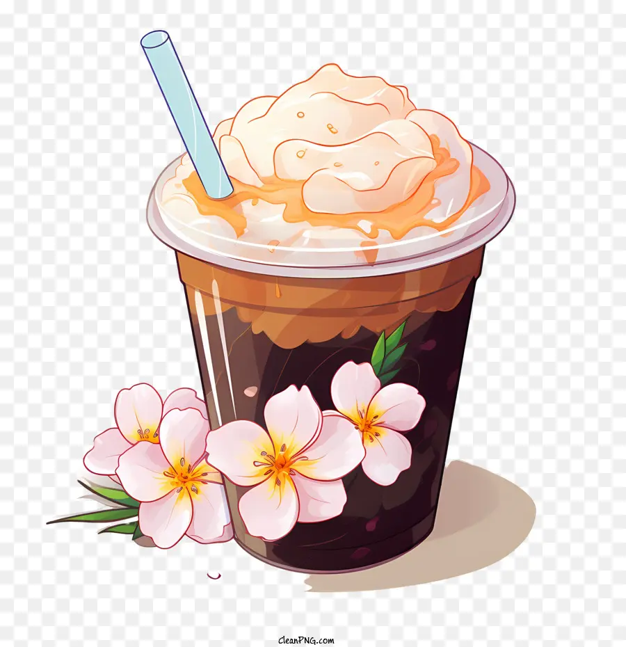 Té Con Leche De Burbujas，Café Helado PNG