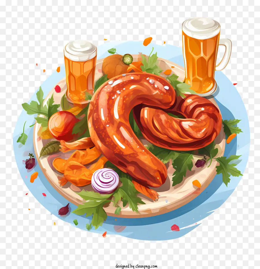 Oktoberfest，Salchichas Y Cerveza PNG