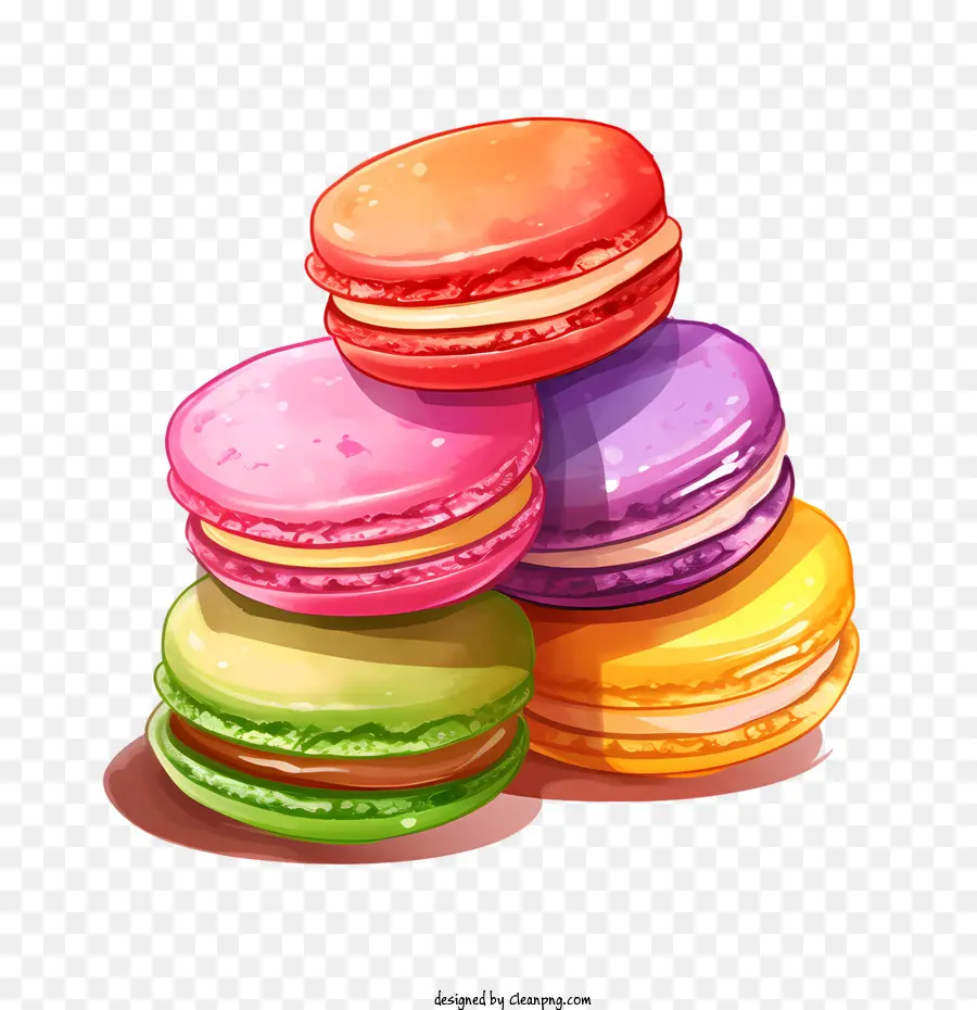 Macaroon Día，Colorido PNG