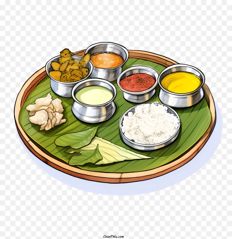 Comida Onam Sadya，Plato De Comida PNG