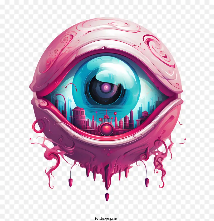 Globo Ocular De Halloween，Cyberpunk PNG