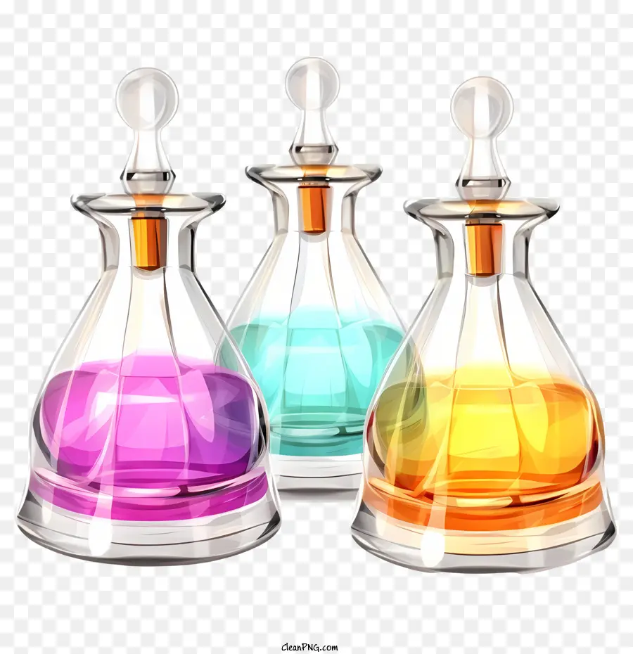 Botella De Perfume，Colorido PNG