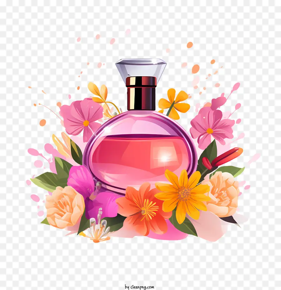 Botella De Perfume，Rosa PNG