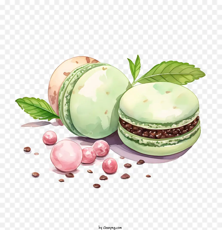 Día Del Macarrón，Macarrones Y Menta PNG