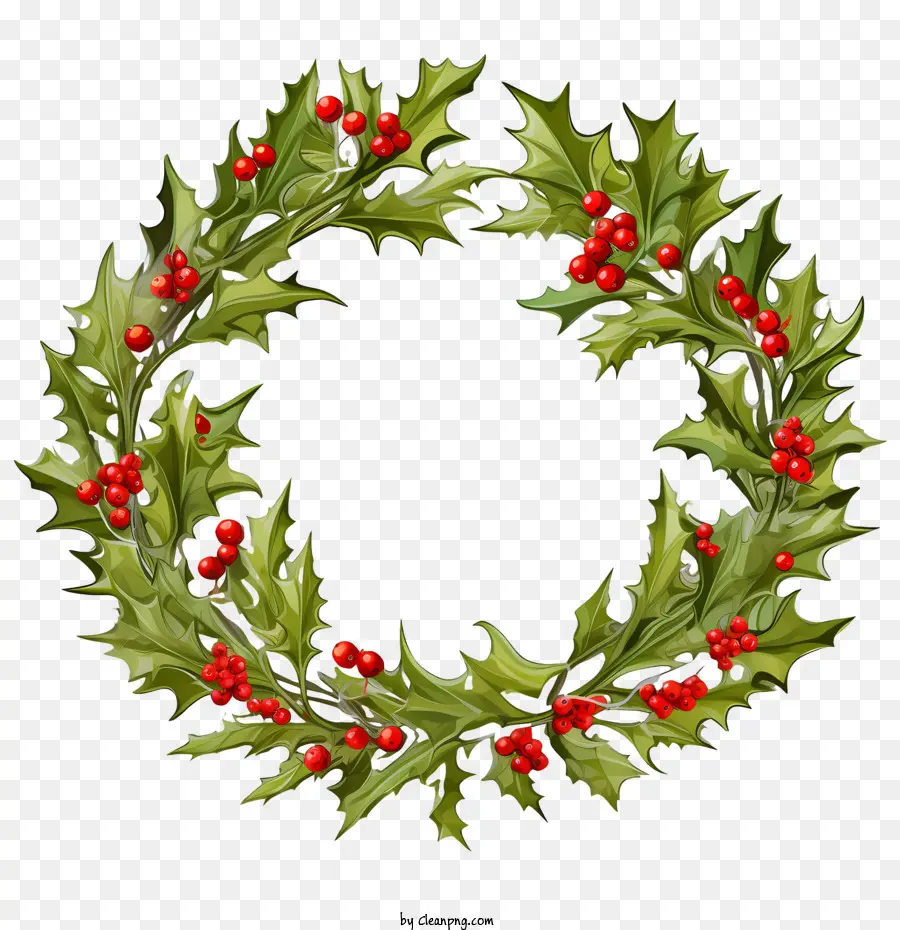 Corona De Acebo De Navidad，Corona De Navidad PNG