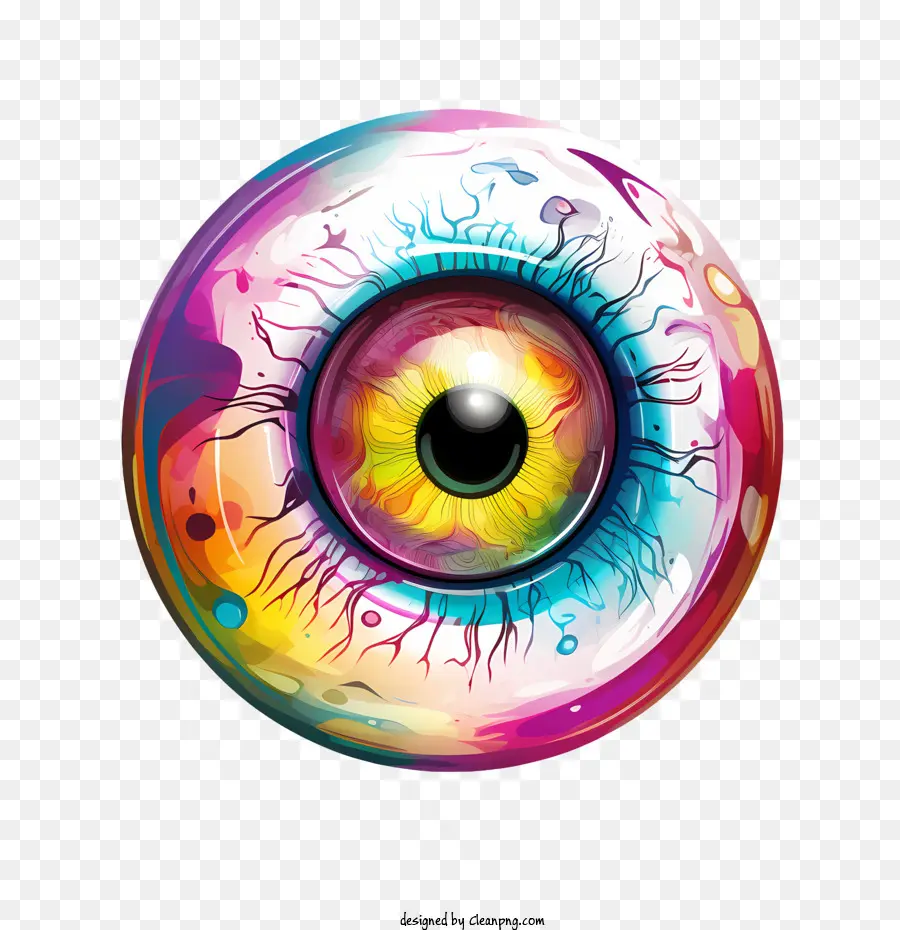 Globo Ocular De Halloween，Ojo Colorido PNG