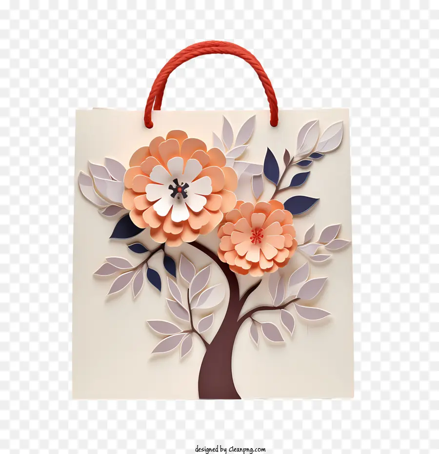 Bolsa De Papel，Floral PNG