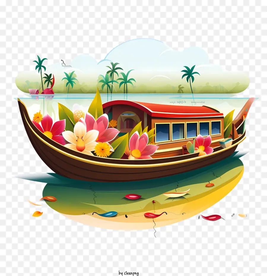 Barco Onam，Casa Flotante PNG