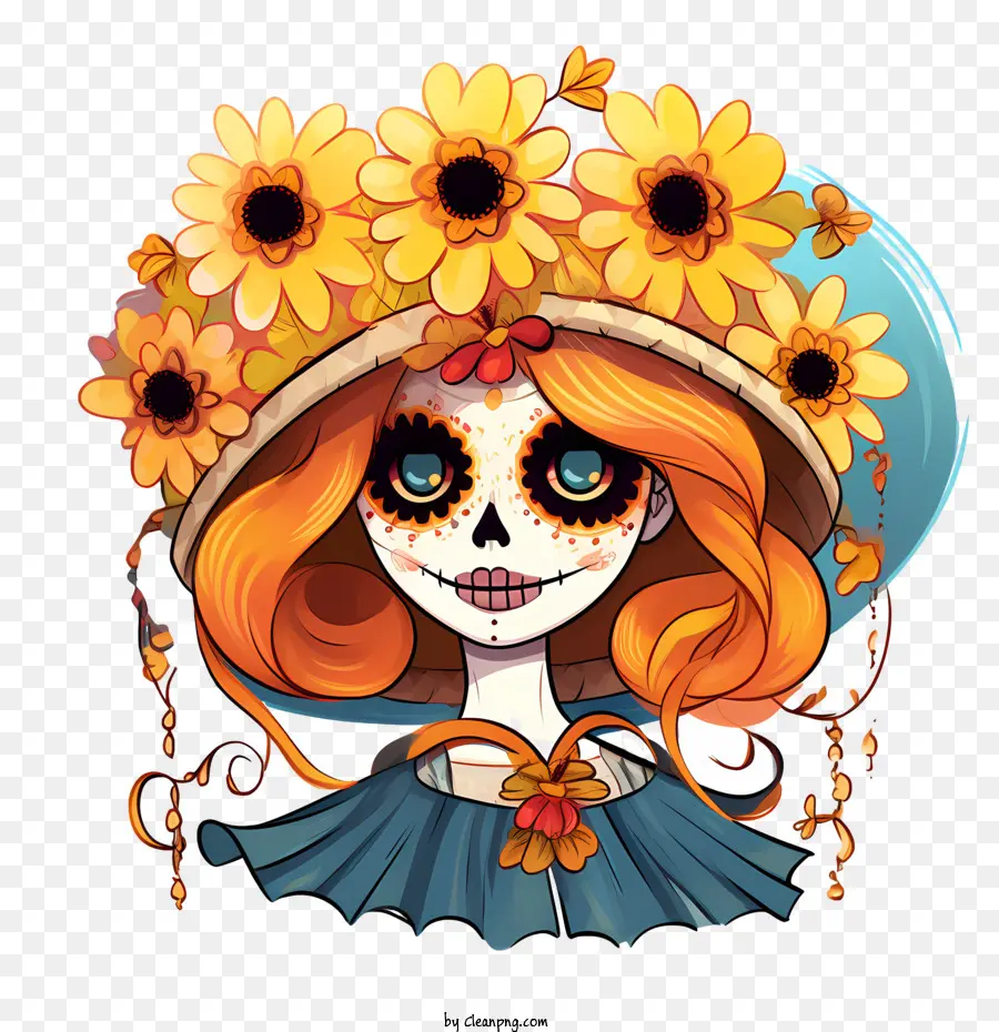 La Catrina，Día De La Niña Muerta PNG