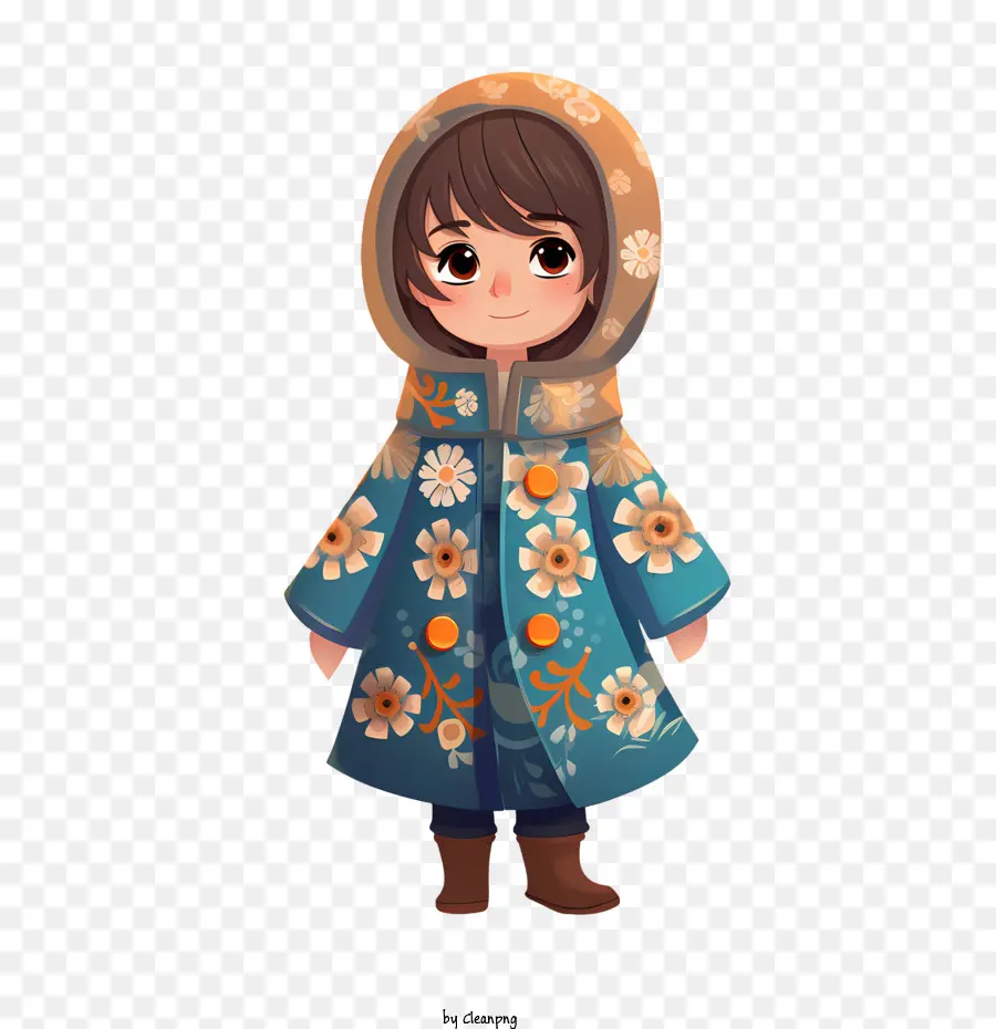 Invierno Niña，Abrigo De Invierno PNG