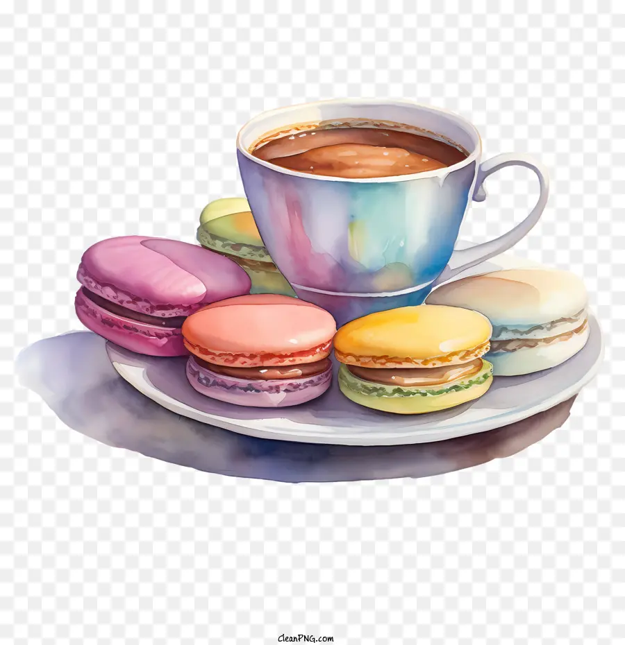 Macaroon Día，Caf PNG