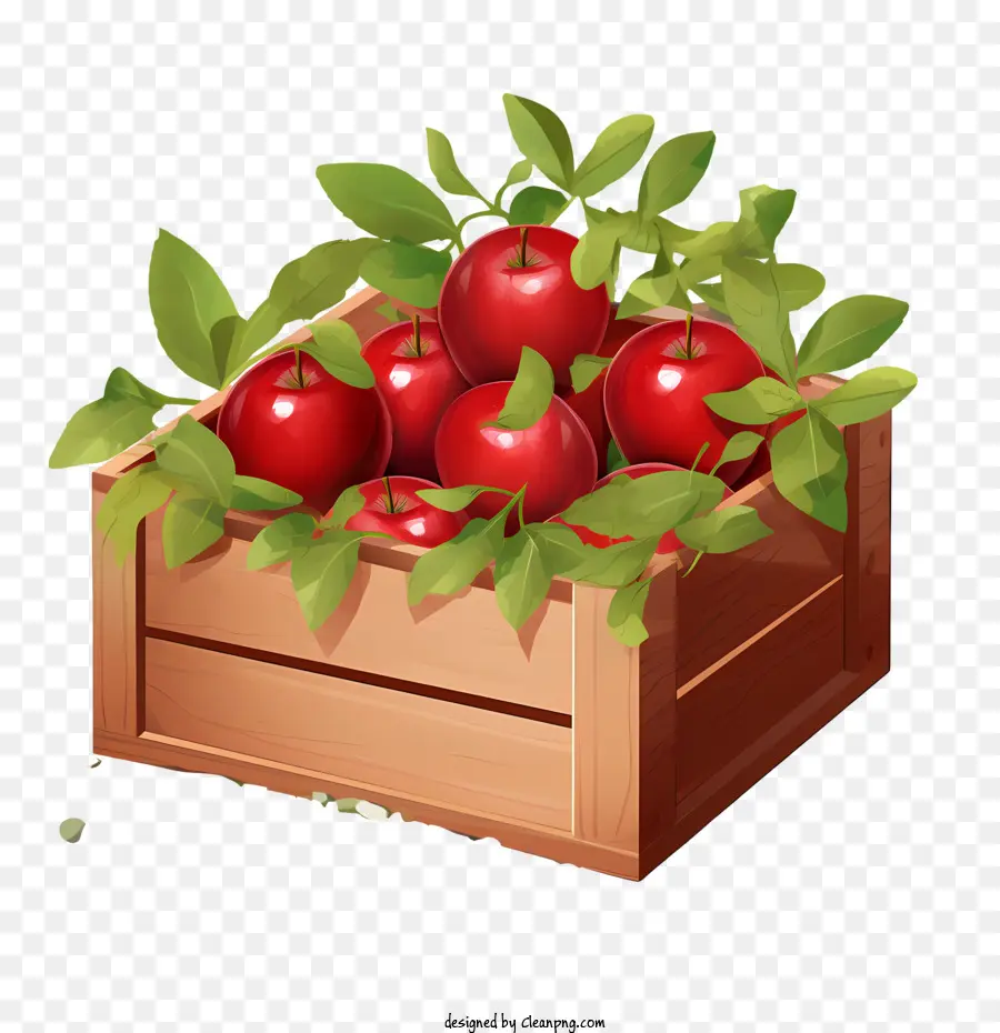 Coma Un Día De Manzana Roja，Caja De Manzanas PNG