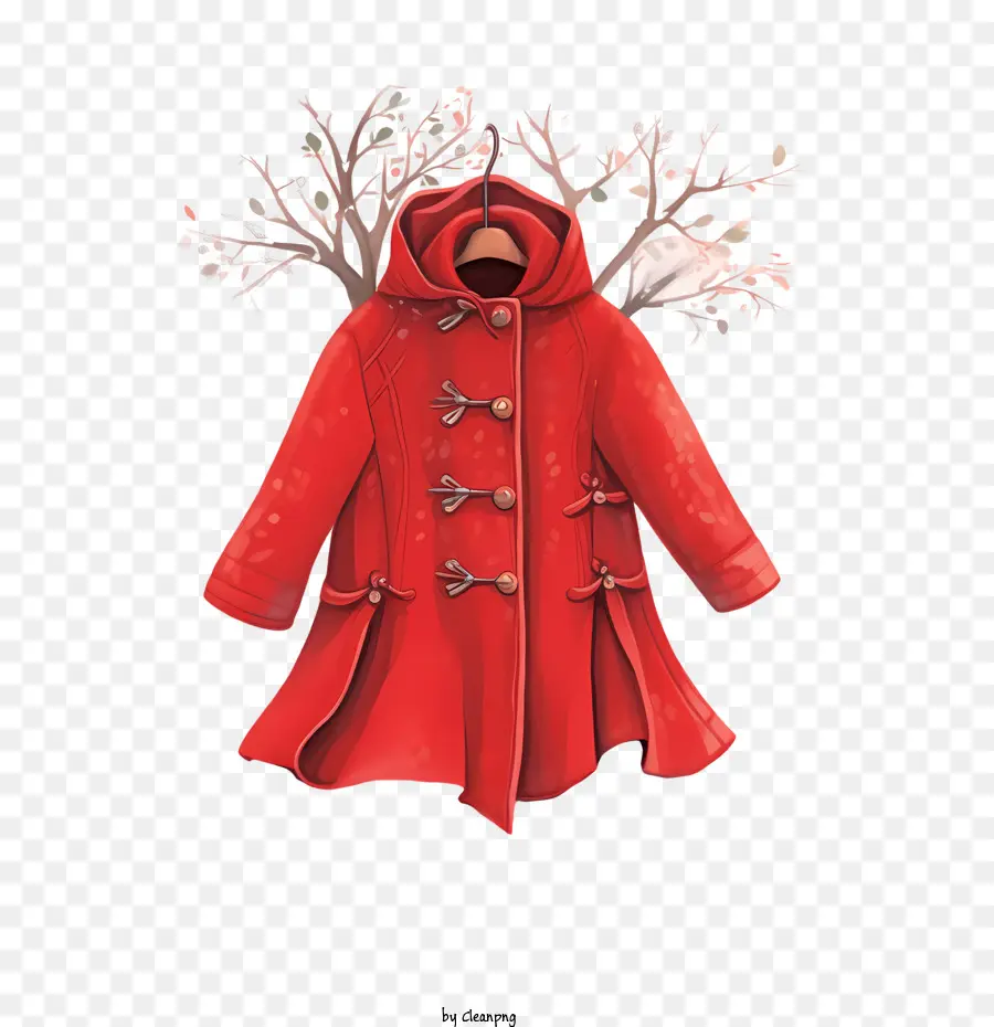 Abrigo De Invierno，Abrigo Rojo PNG