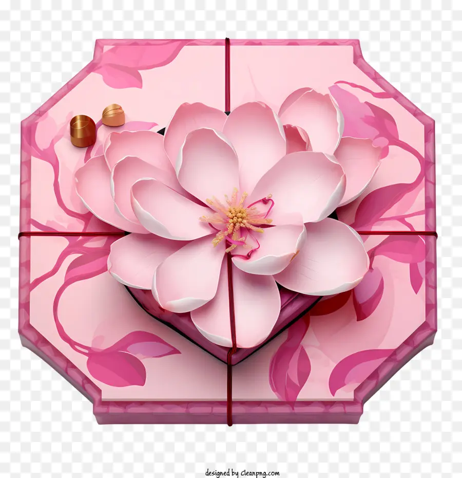 Caja De Regalo Rosa，Flor PNG