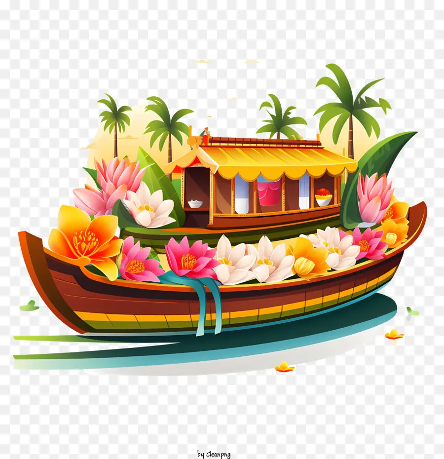 Bote De Onam，Casa Flotante PNG