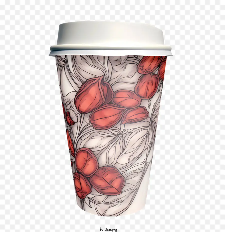 Vaso De Papel，Rojo PNG