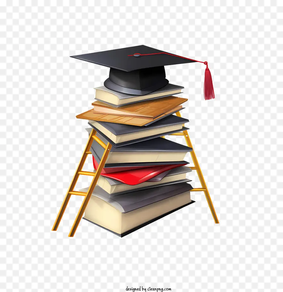 Día Internacional De La Alfabetización，Gorro De Graduación Y Libros PNG