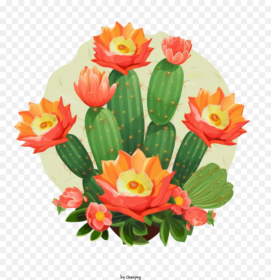 Cactus Suculentos，Cactus Con Flores PNG