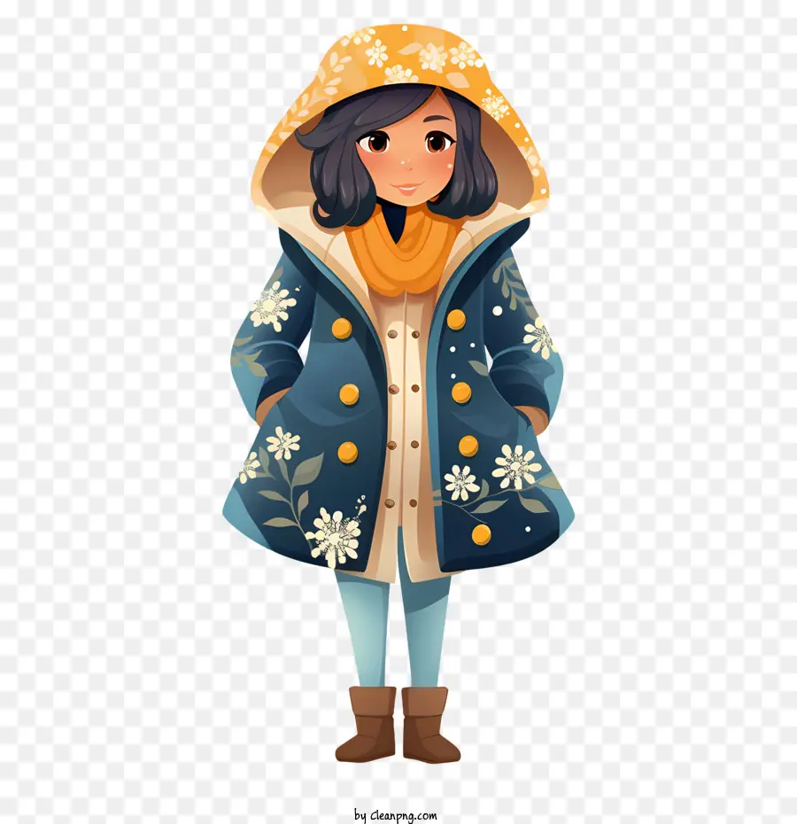 Invierno Niña，Mujer PNG