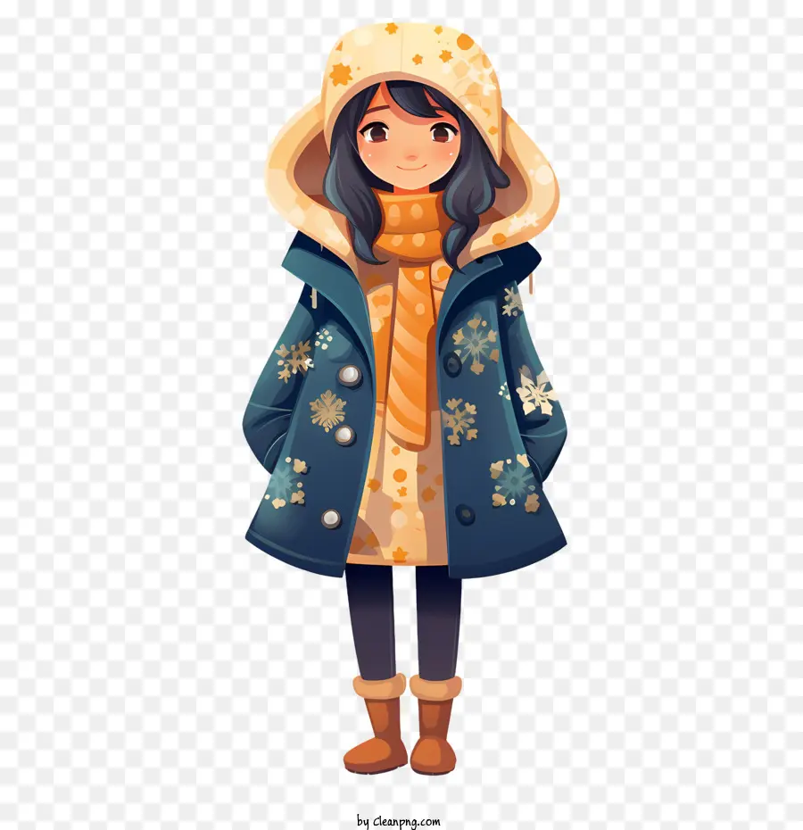 Invierno Niña，Lindo PNG