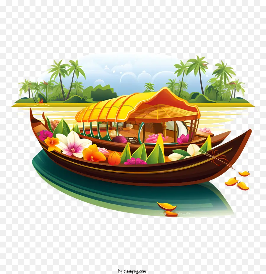 Barco Onam，Casa Flotante PNG