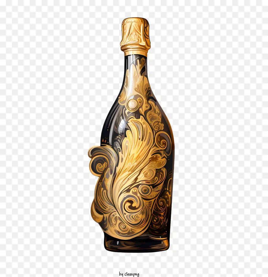 Champán，Botella Decorativa PNG