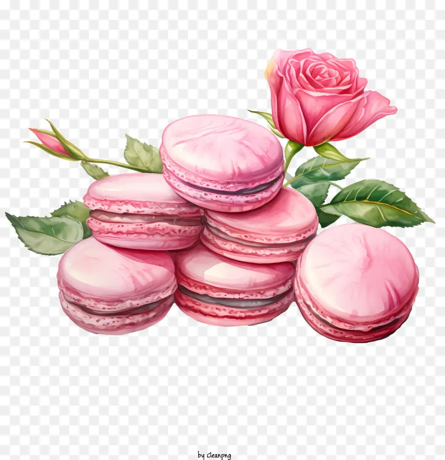 Macaroon Día，Macarons Rosados PNG