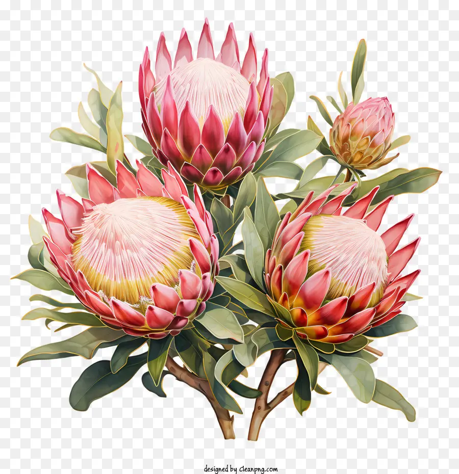 Flor De Protea，Flores Proteicas PNG