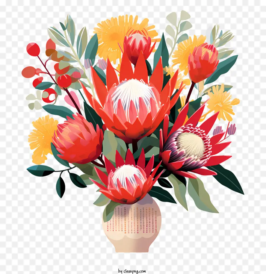 Protea Flor，Florero PNG