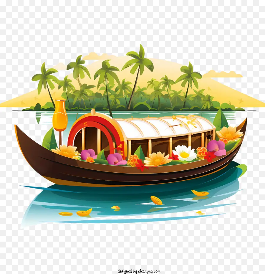 Barco Onam，Barco Colorido PNG