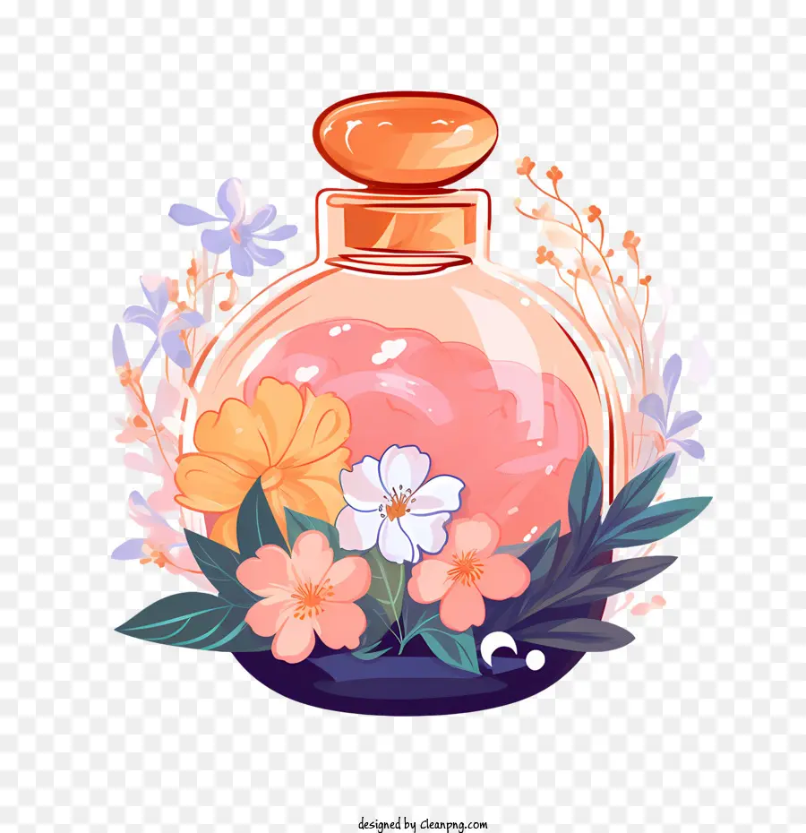 Botella De Perfume，Floral PNG