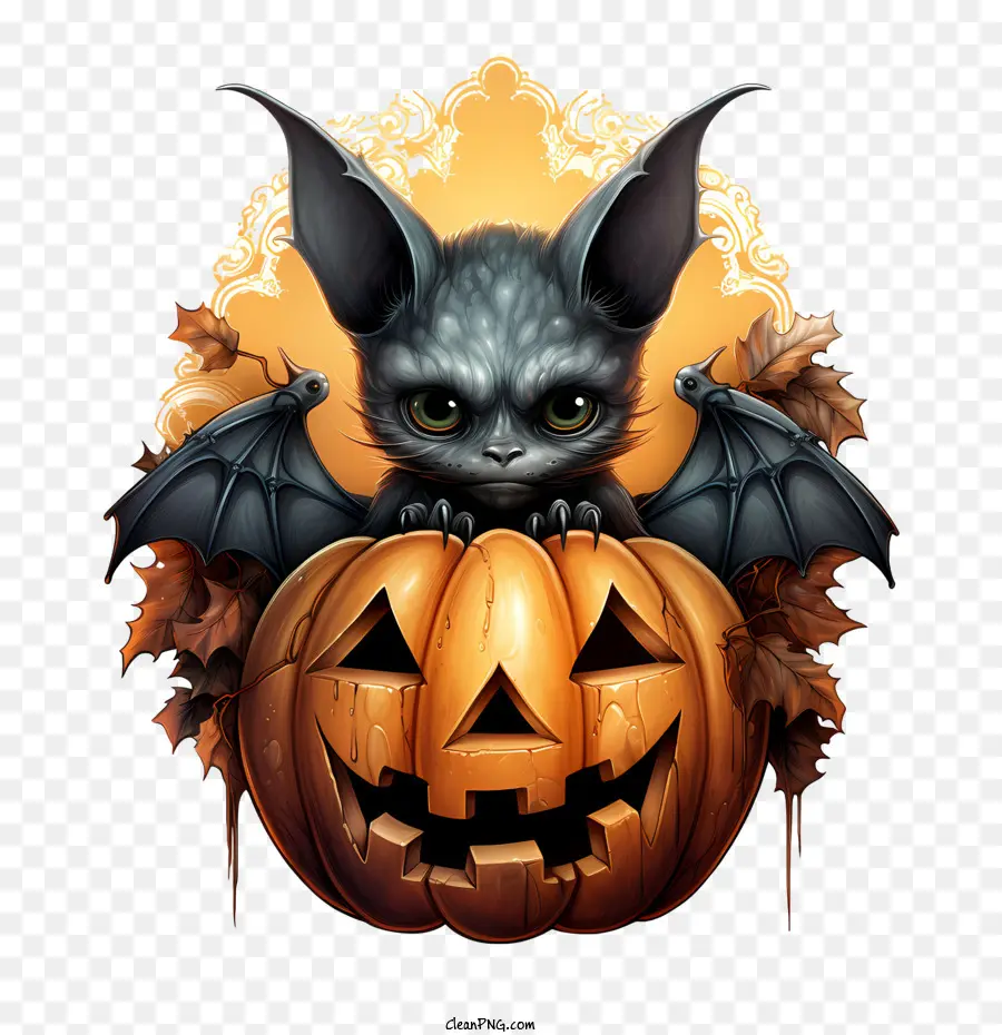 Murciélago De Halloween，La Calabaza De Halloween PNG