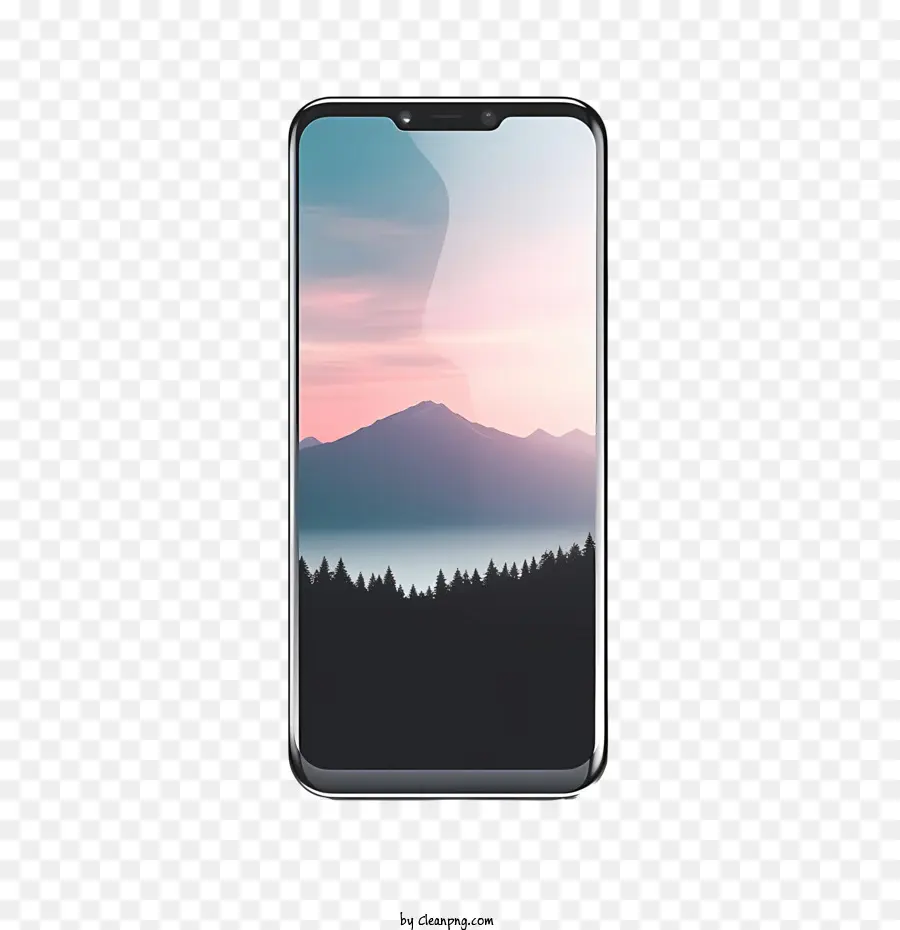 Smartphone Maqueta，Montañas PNG