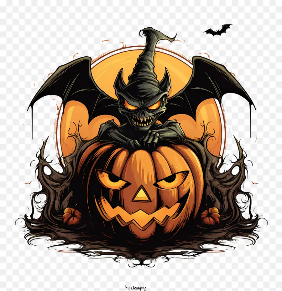 Murciélago De Halloween，La Calabaza De Halloween PNG