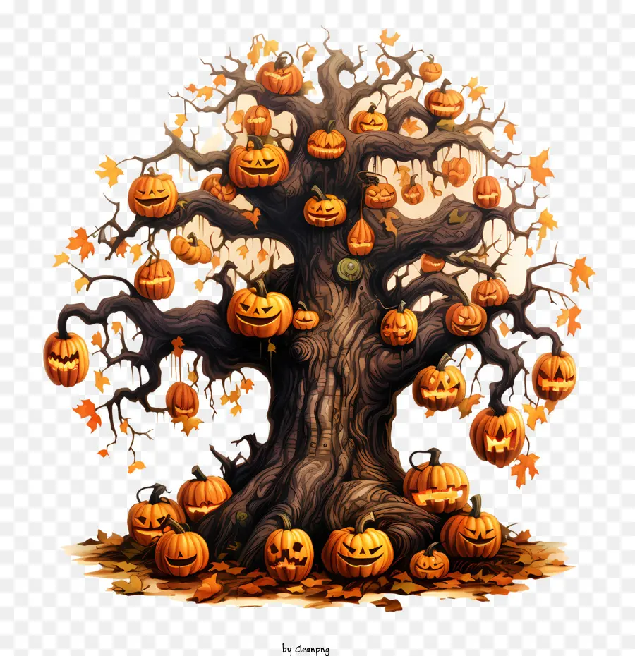 árbol De Halloween，árbol De Calabaza PNG