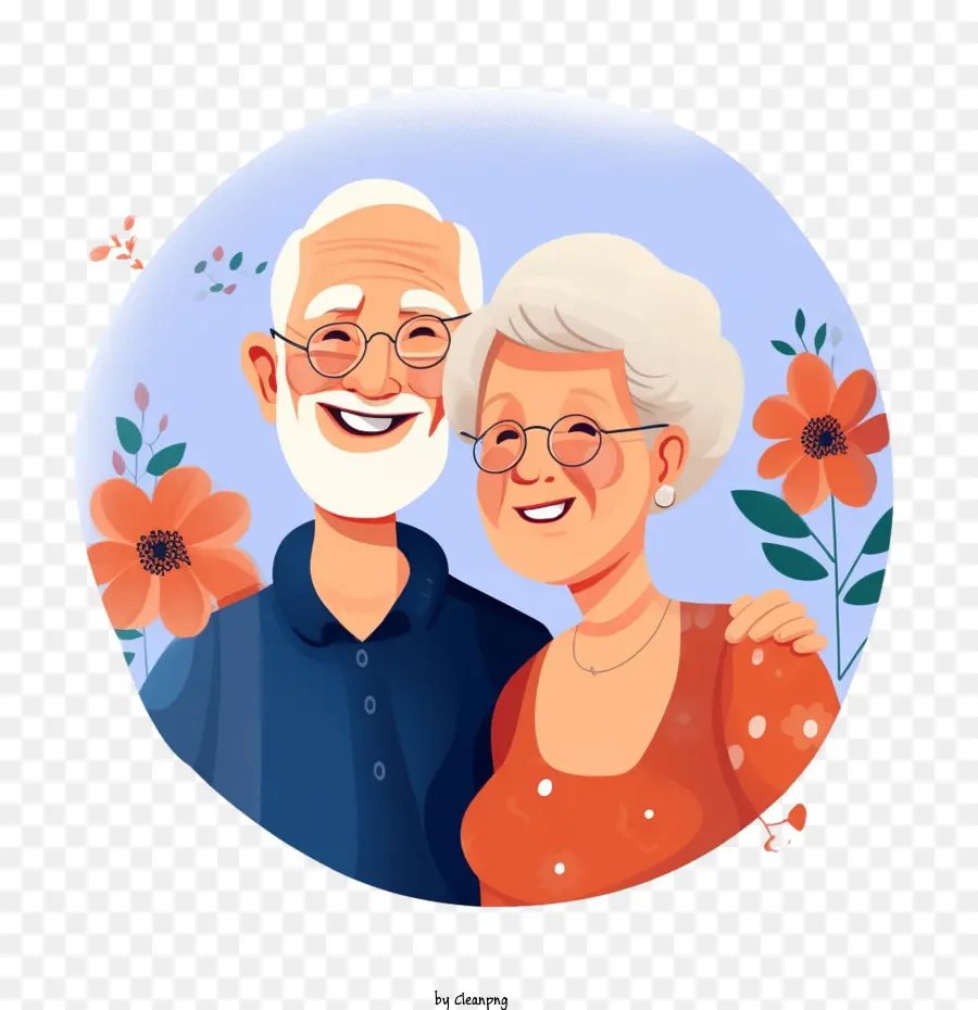 Día De Los Abuelos，Pareja De Ancianos PNG