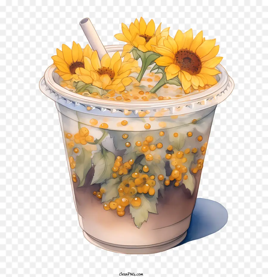 Burbuja Té Con Leche，Los Girasoles PNG