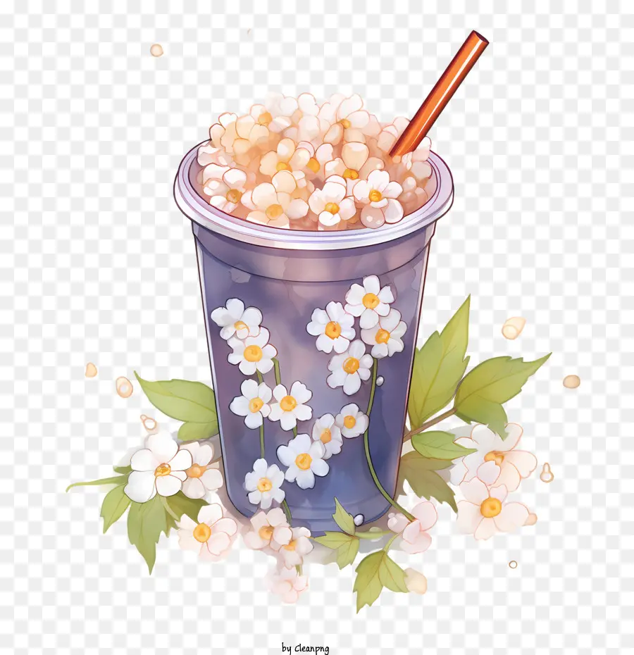 Burbuja Té Con Leche，Hielo PNG