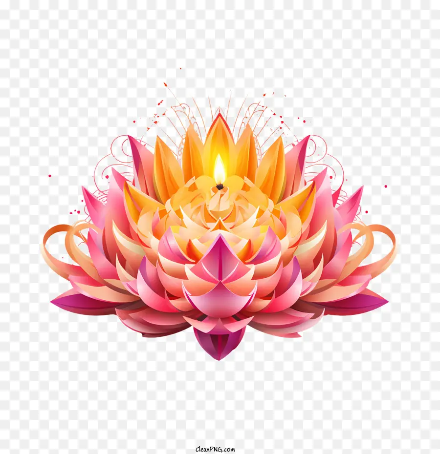 Loi Krathong，Flor De Loto Colorida PNG