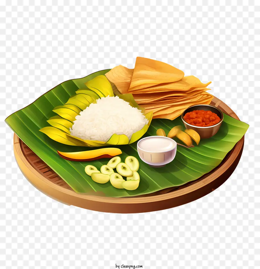 Onam Alakan Food，Hoja De Plátano PNG